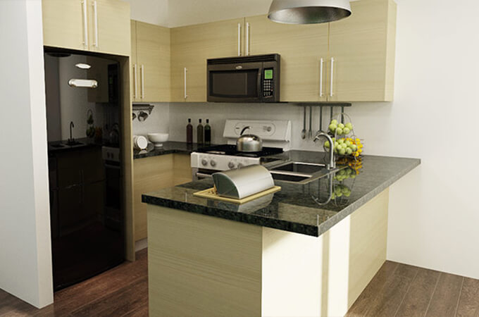 OPPEIN Modular Canada U-shape Kitchen Cabinet