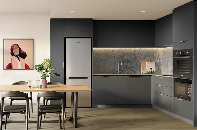 Modern Kitchens and Bathrooms for Melbourne Due North Apartments Project