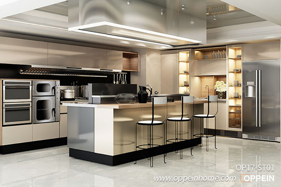 Modern Stainless Steel Kitchen Cabinet OP17-ST01