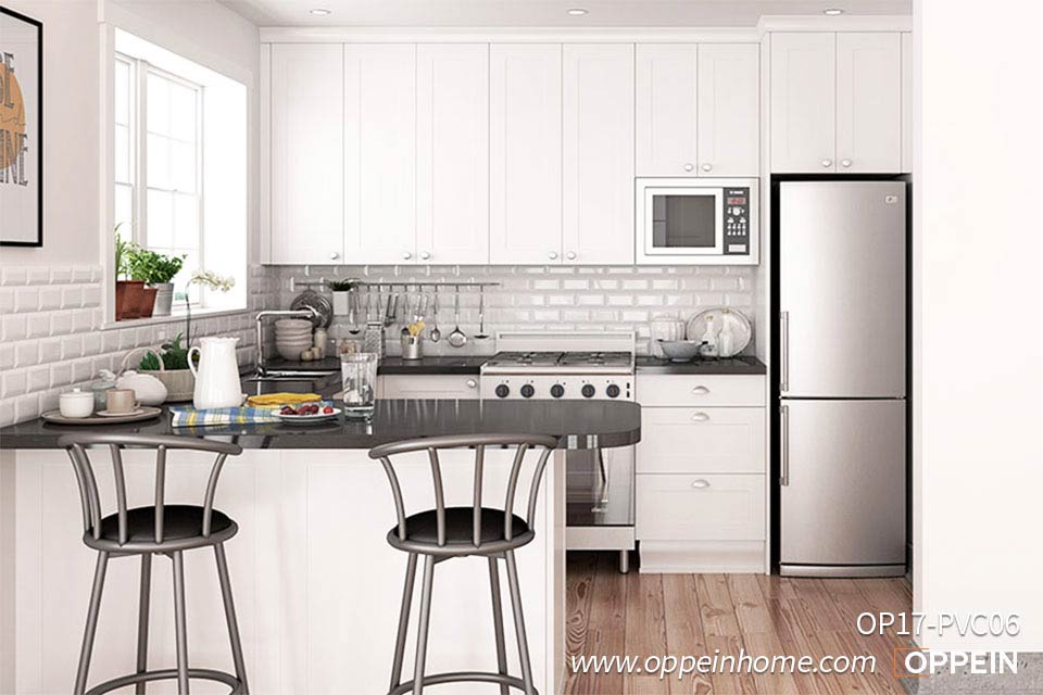 Small U Shaped Shaker Kitchen OP17-PVC06