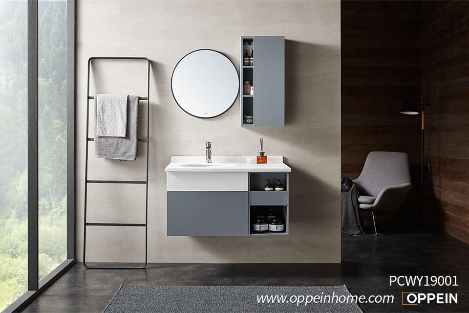Modern Melamine Bathroom Mirror Cabinet PCWY19001