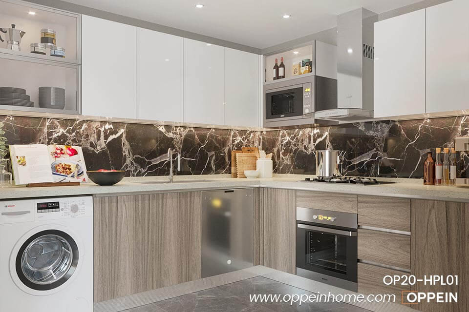 Popular Kitchen Color In White Wood Grain OP20-HPL01