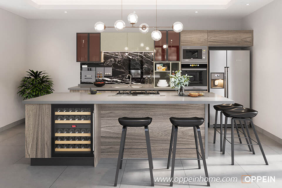 I-Shape Customized Laminate Kitchen Design OP20-HPL02