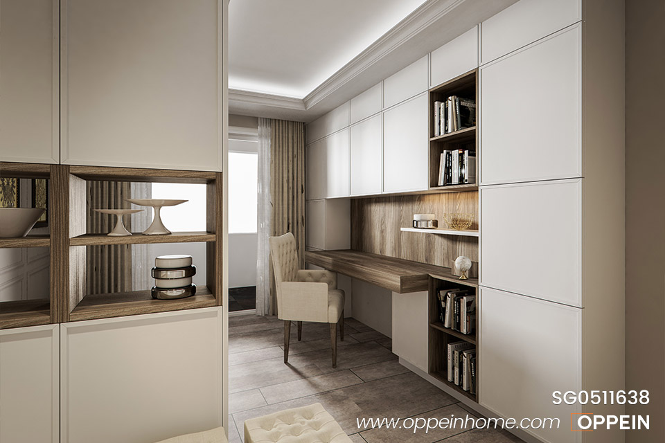 Contemporary Concise Design White Lacquer Bookcase SG0511638