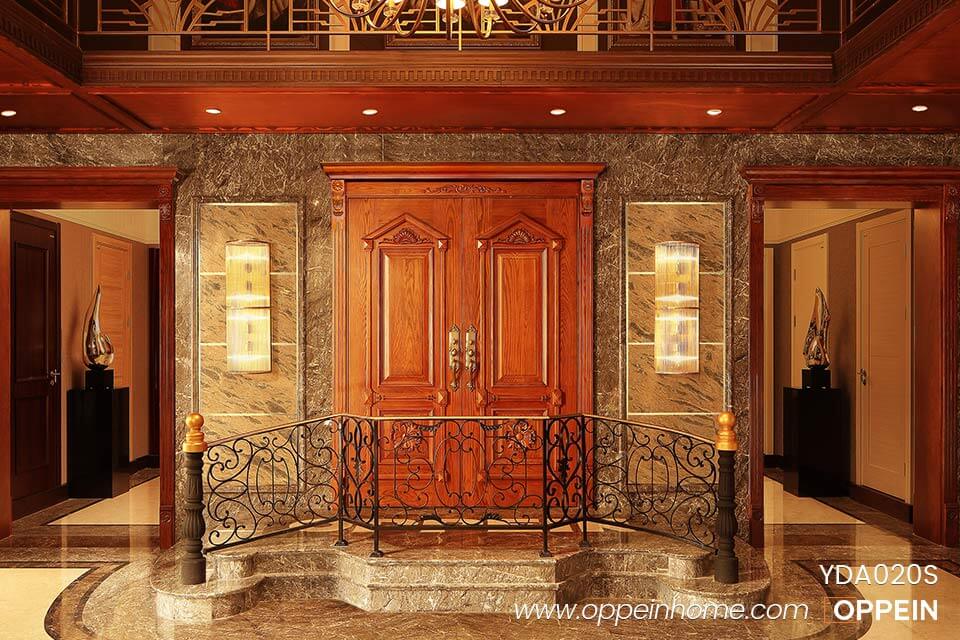 Luxurious Series White Ash Wood Front Door YDA020S