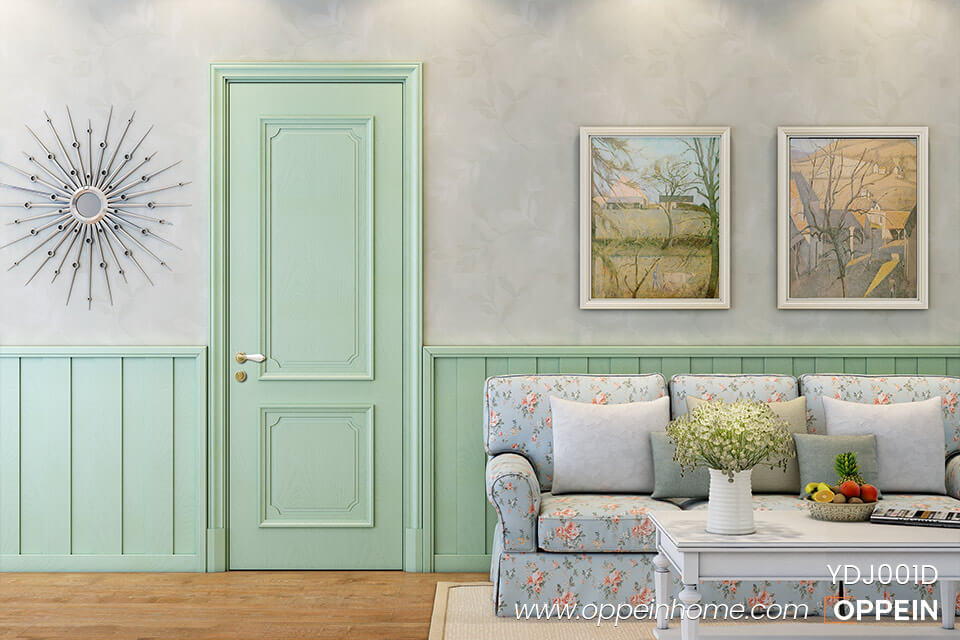 Fashion Series Green Oak Veneer Hinged Door YDJ001D