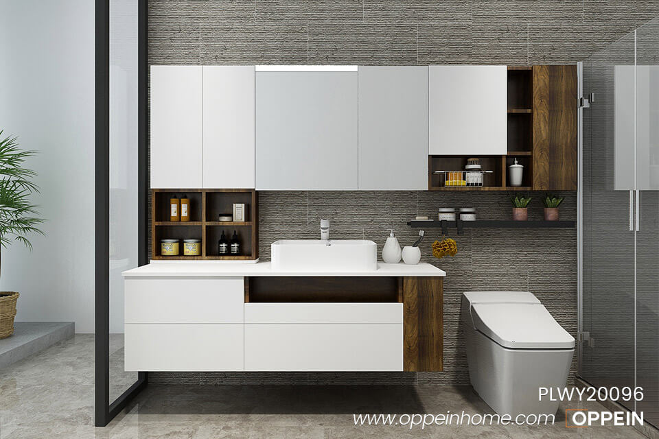 Modern White Lacquer with Melamine Bathroom Vanities PLWY20096