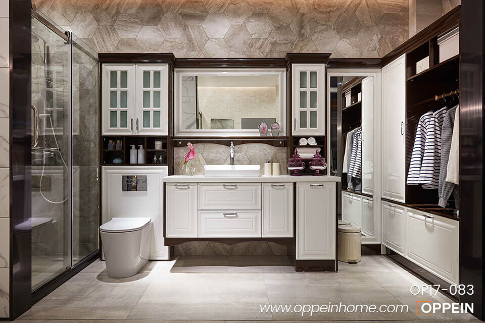 Glossy Lacquer Tall Bathroom Cabinet OP17-083