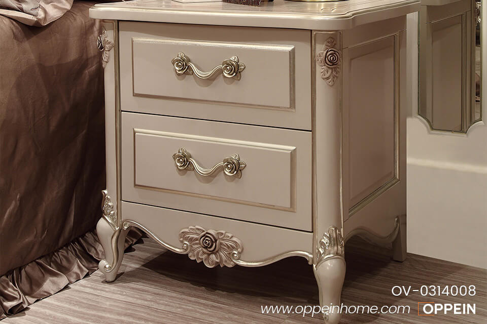 French Style Solid Wood Nightstand OV-0314008