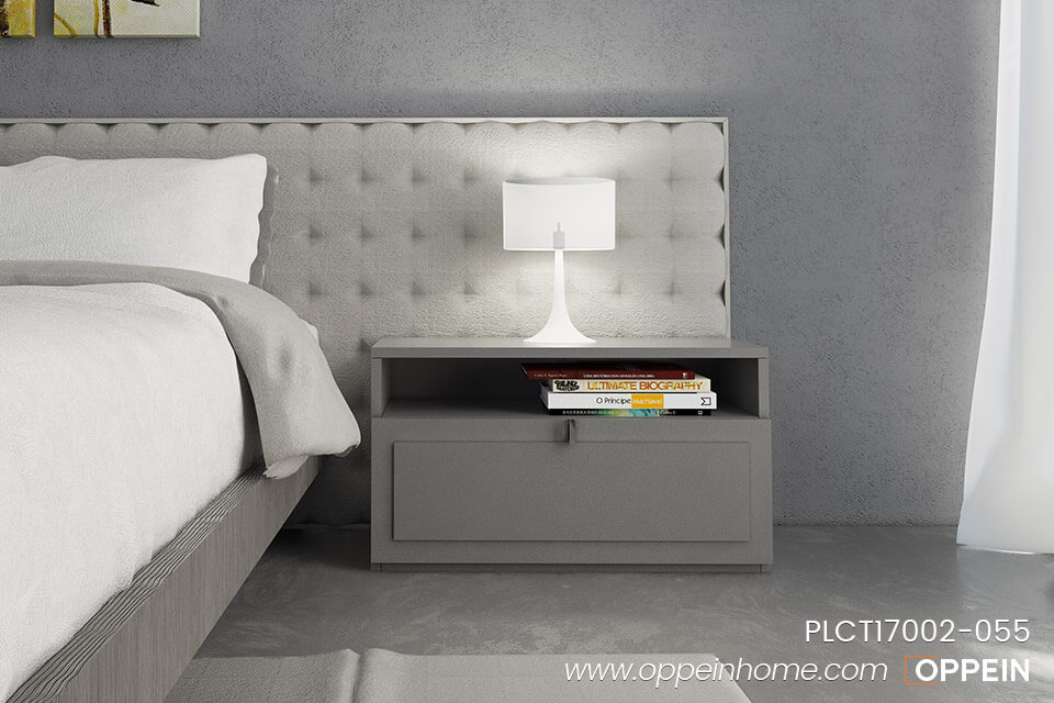 Modern Gray Lacquer Small Nightstand PLCT17002-055