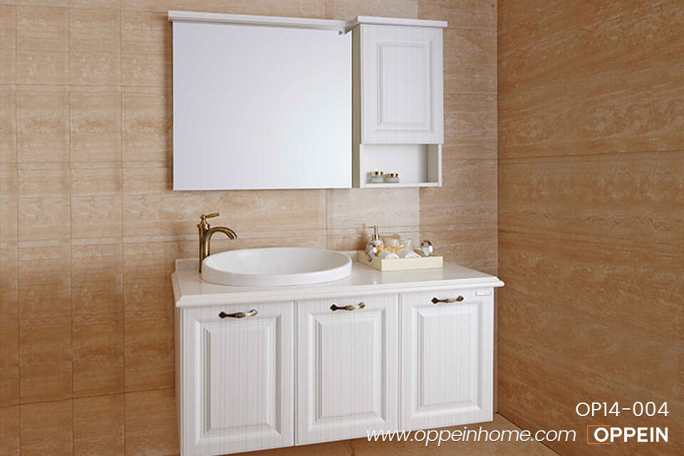 Traditional White PVC Bathroom Cabinet OP14-004