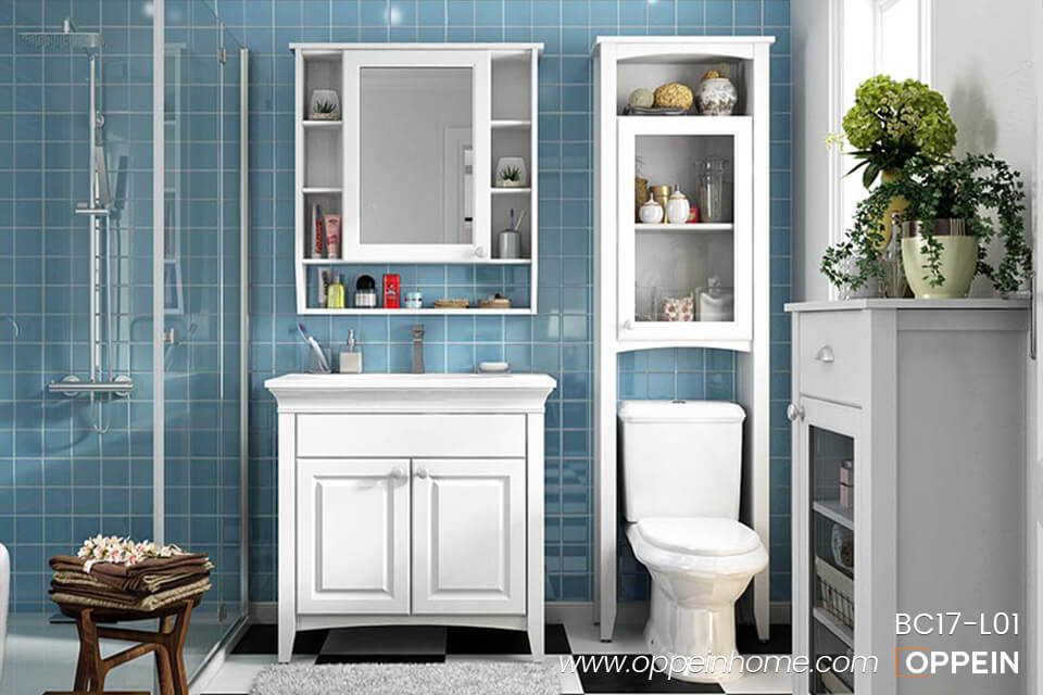White Matte Lacquer Bathroom Cabinet BC17-L01