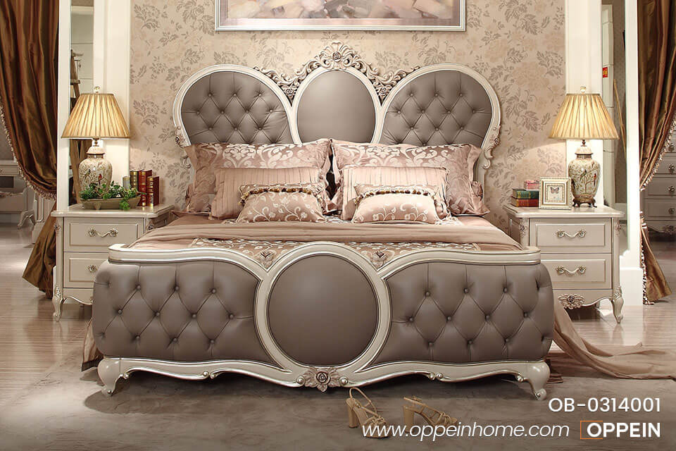 Luxury European Style King Bed With Fabric Headboard OB-0314001
