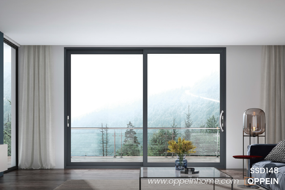 Double Tracks Heavy Aluminum Sliding Glass Door SSD148
