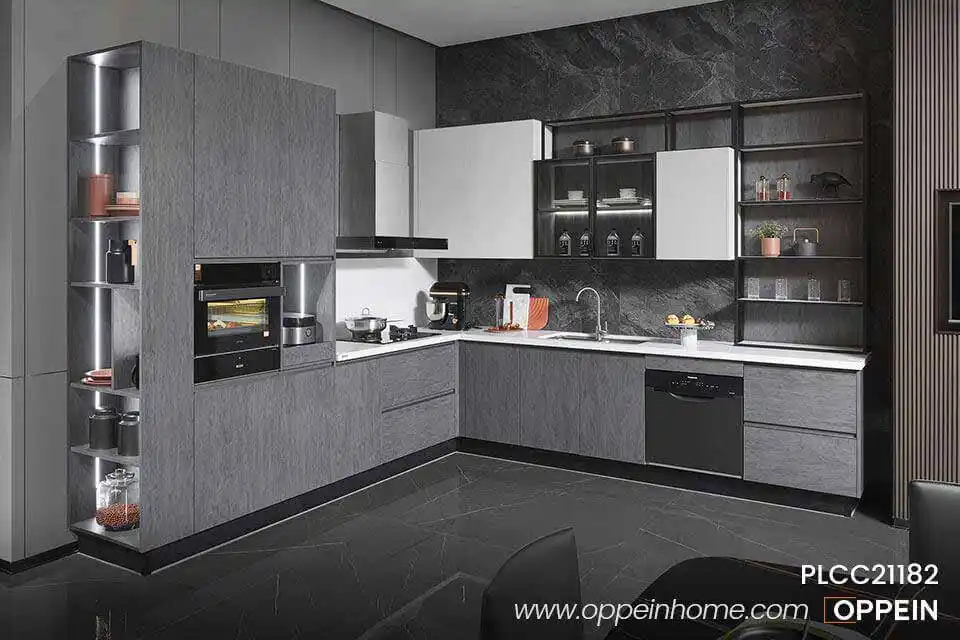 Melamine Modern Kitchen Cabinet PLCC21182