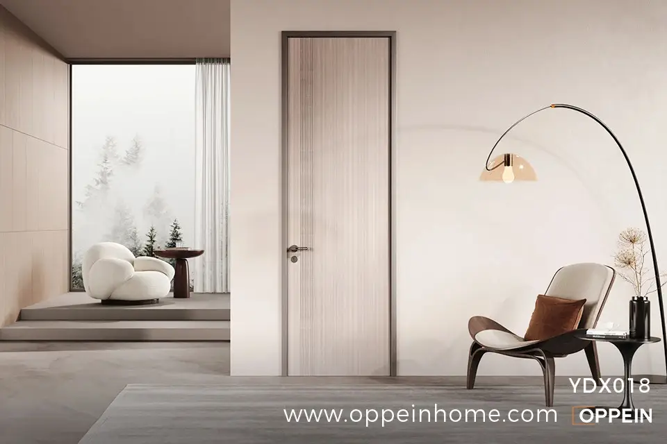 Custom White Oak Vertical Wood Grain Interior Flush Door - YDX018