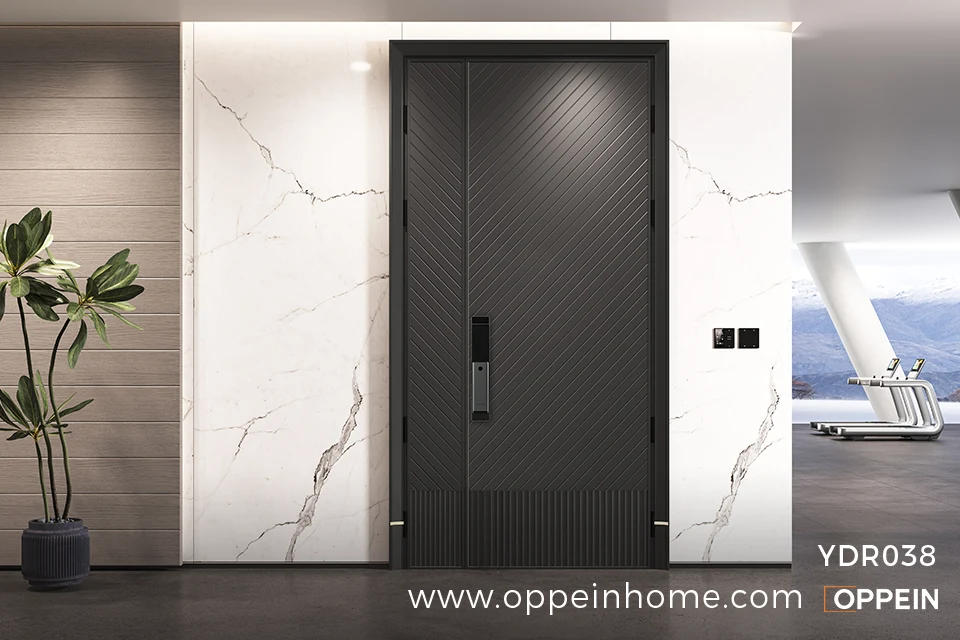 Modern Dark Grey Armored Door For Sale - YDR038