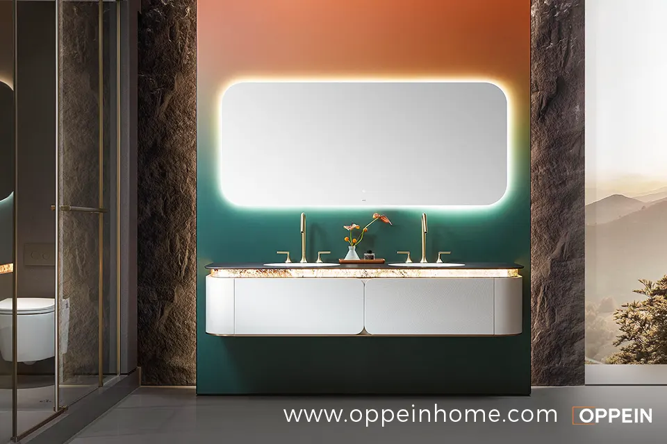 Modern Luxury Floating White Bathroom Vanity with Black Countertop - PLWY23021