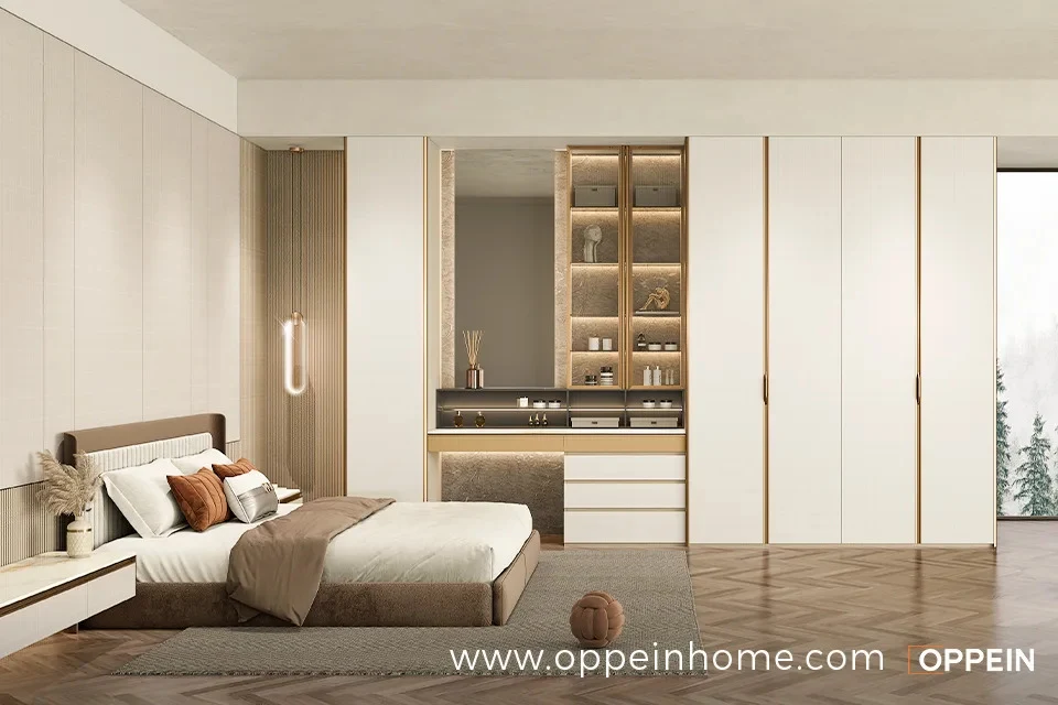 2024 Modern White and Pudding Yellow Melamine Wardrobe - The Cannage