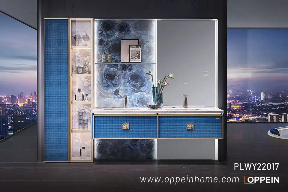 Blue Double Sink Bathroom Cabinet - A Midsummer Night's Dream