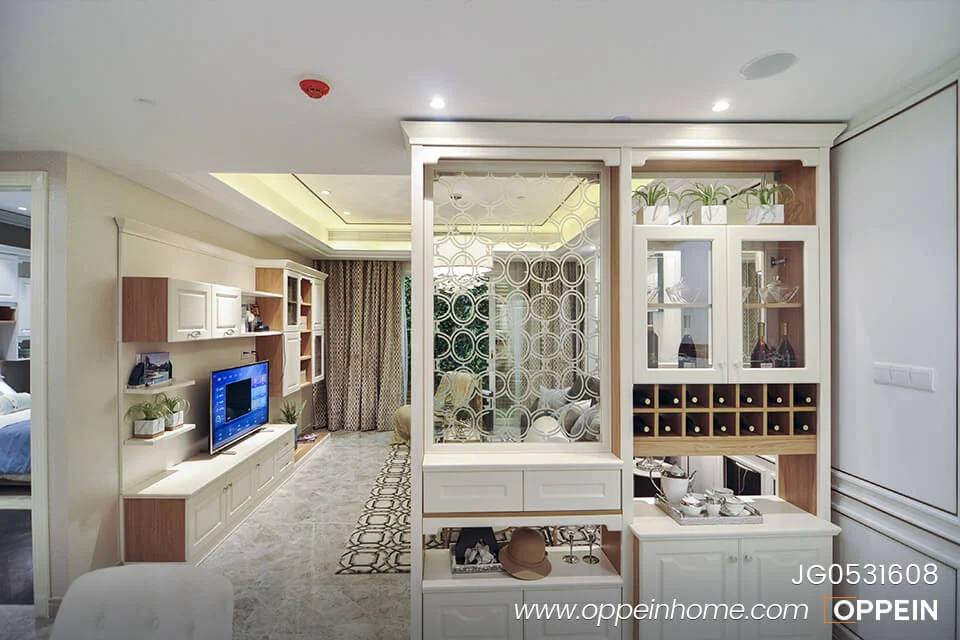Elegant White Wine Cabinet Partition JG0531608