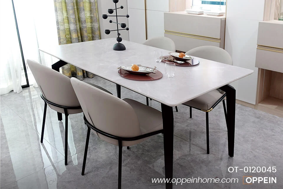 Glass Dining Table with Metal Stand & Chairs OT-0120045
