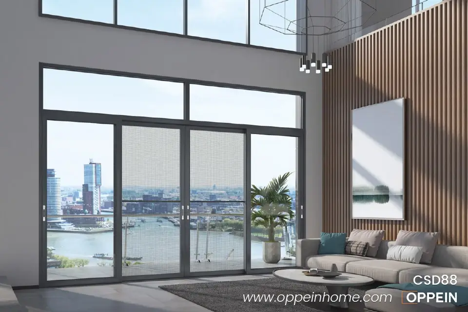 Black Aluminium Glass Sliding Doors for Balcony CSD88