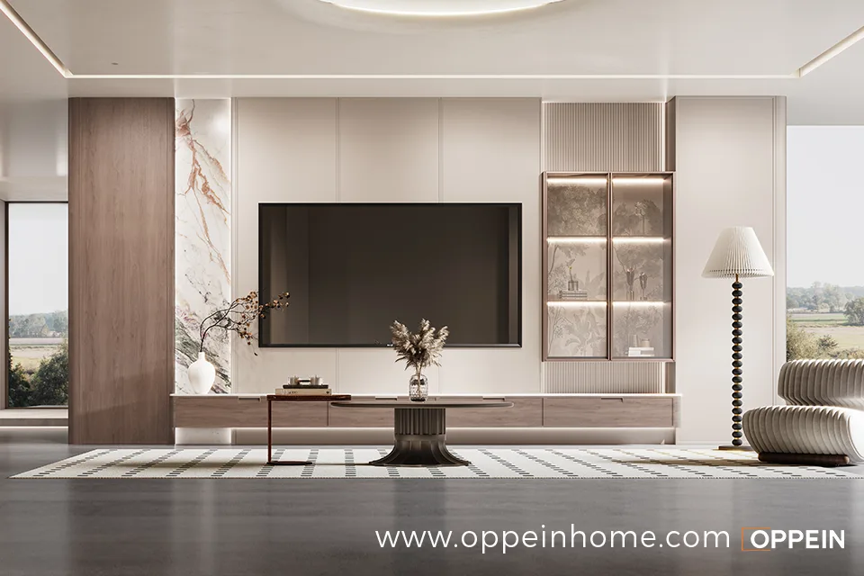 Walnut and White Full House Furniture in Retro Maillard Style