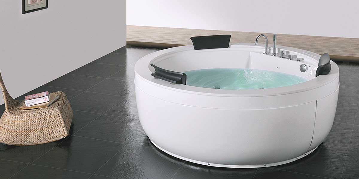 Round Embedded Massage Bathtub For 2 People OP-W5046