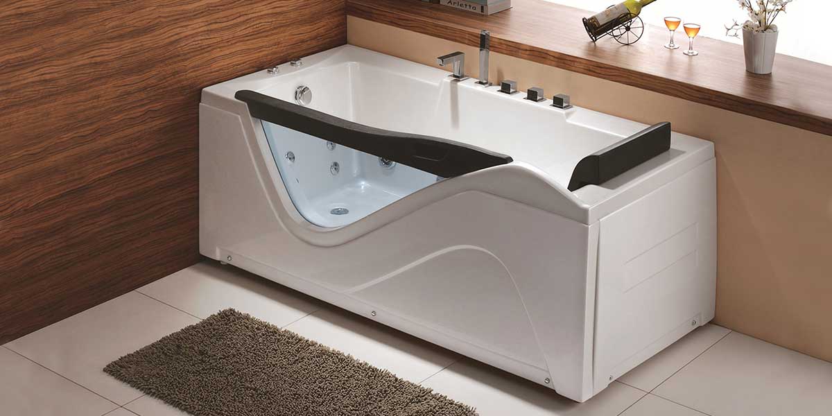 White Acrylic Massage Bathtub OP-W557