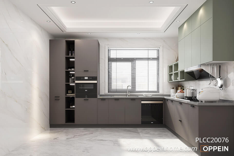 Affordable L-shaped Kitchen Cabinet Melamine PLCC20076