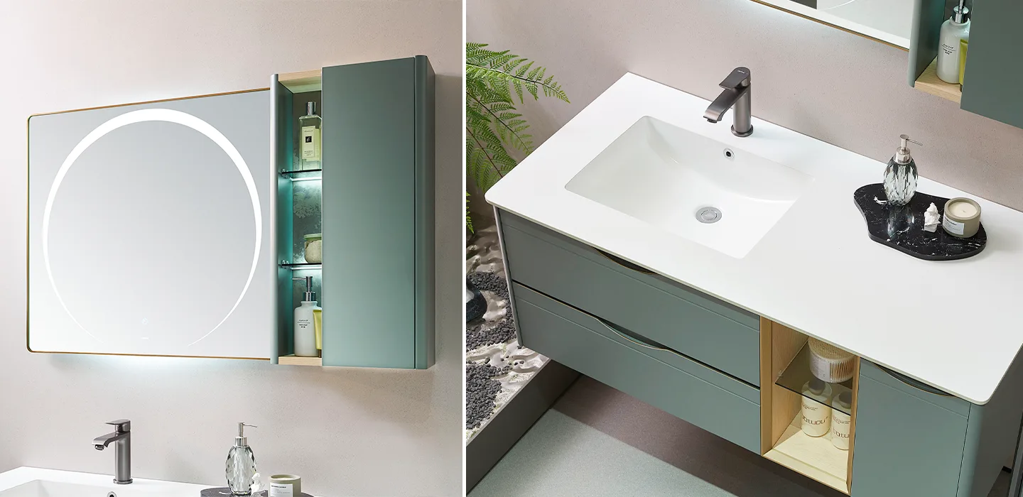 sage-green-bathroom-vanity-with-white-countertop-and-undermount-sink