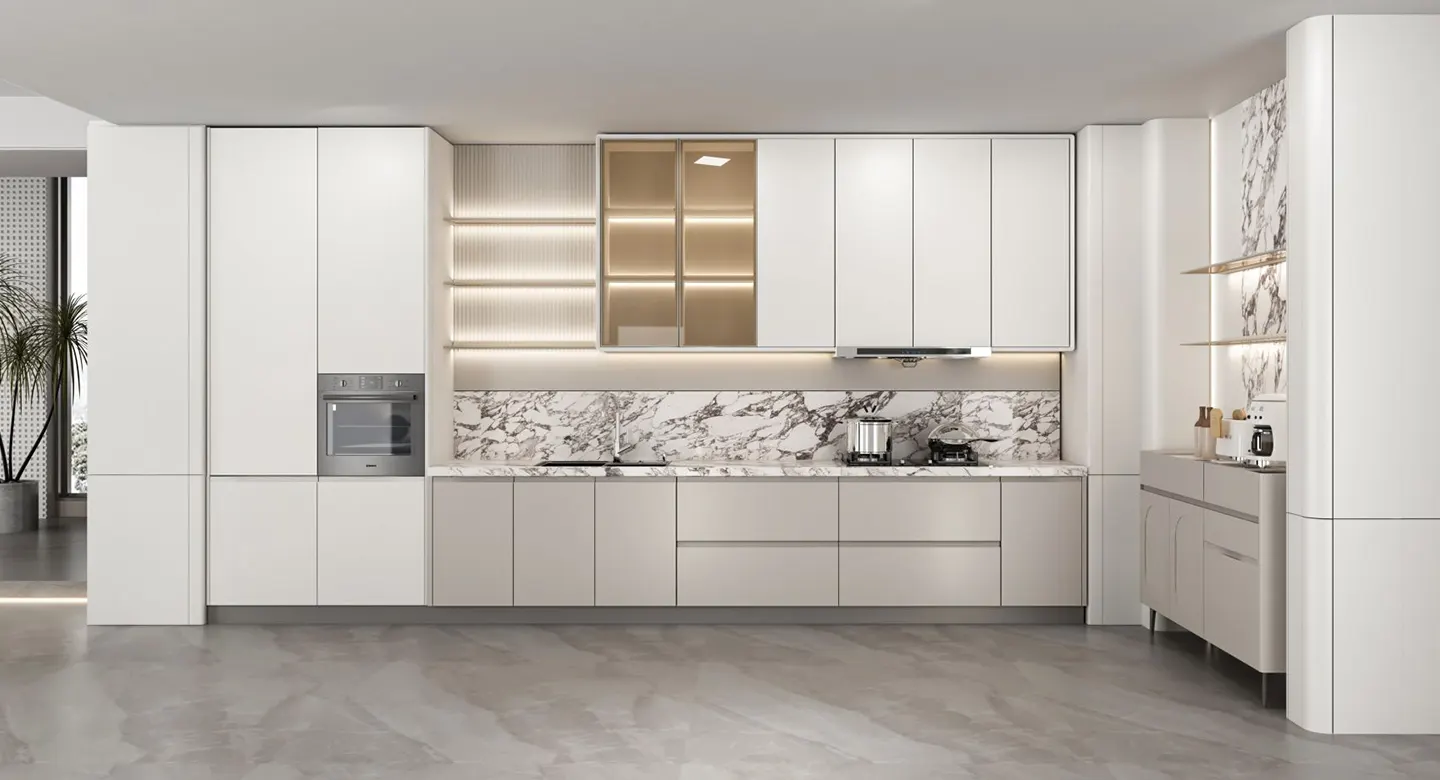 grey-and-cream-l-shpaed-kitchen-cabinets-in-modern-minimalist-style
