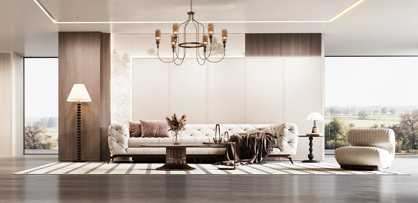 walnut-and-white-full-house-furniture-in-retro-maillard-style-living-room-wall-panels-and-sofa walnut-and-white-full-house-furniture-in-retro-maillard-style-living-room-wall-panels-and-sofa