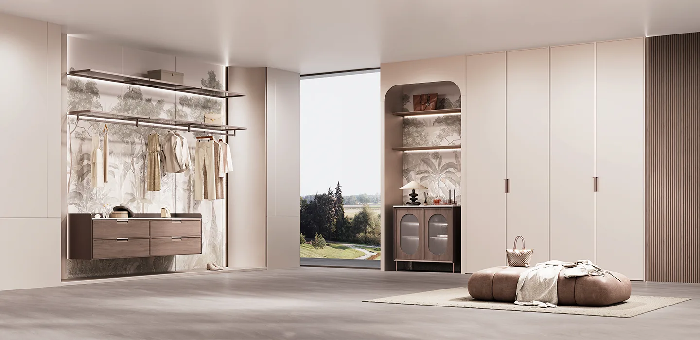 walnut-and-white-full-house-furniture-in-retro-maillard-style-walk-in-closet walnut-and-white-full-house-furniture-in-retro-maillard-style-walk-in-closet