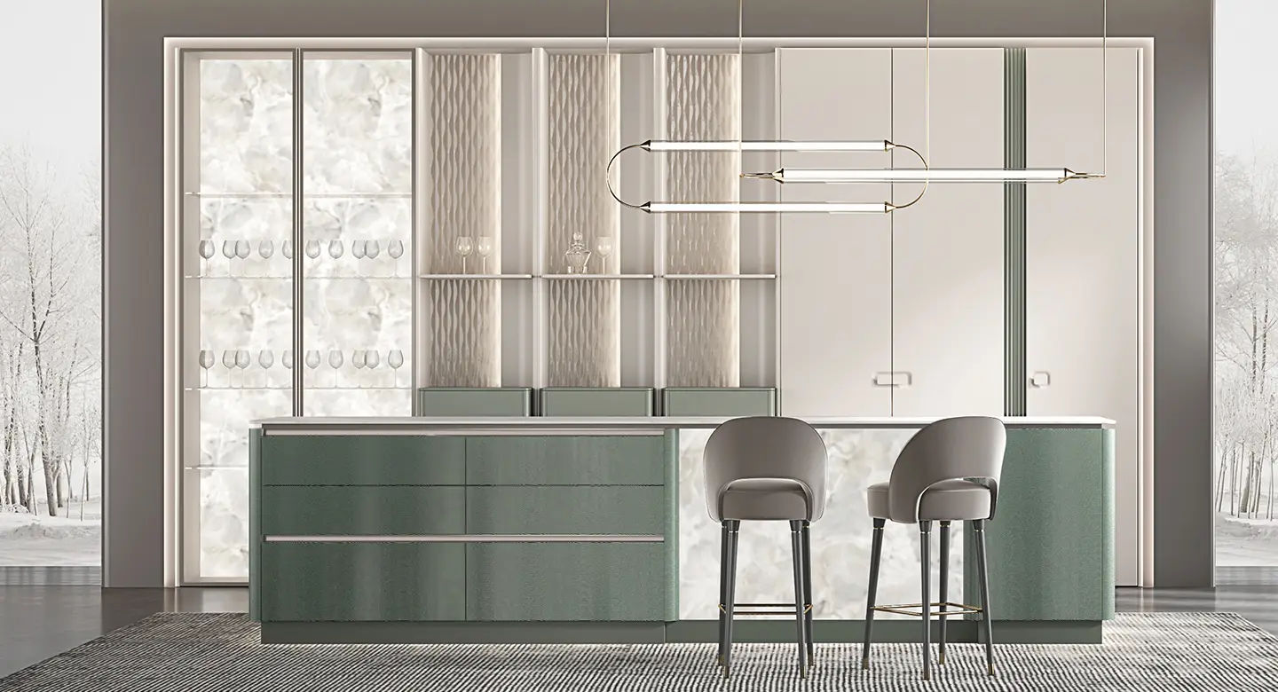 forest-green-and-soft-white-lacquered-full-house-furniture-dining-cabinets