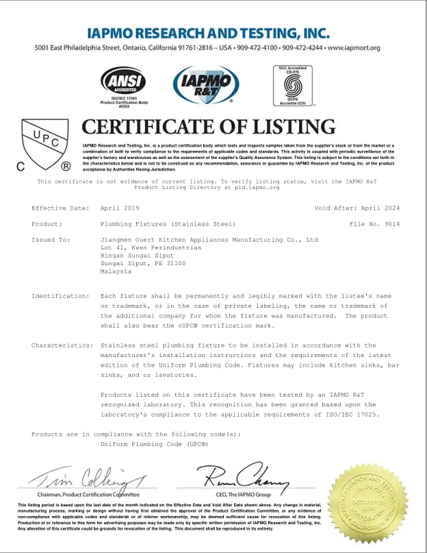 Certifications